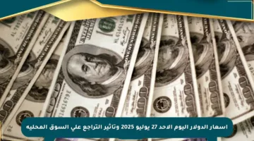 أسعار الدولار اليوم الأحد 27 يوليو 2025 وتأثير التراجع على السوق المحلية